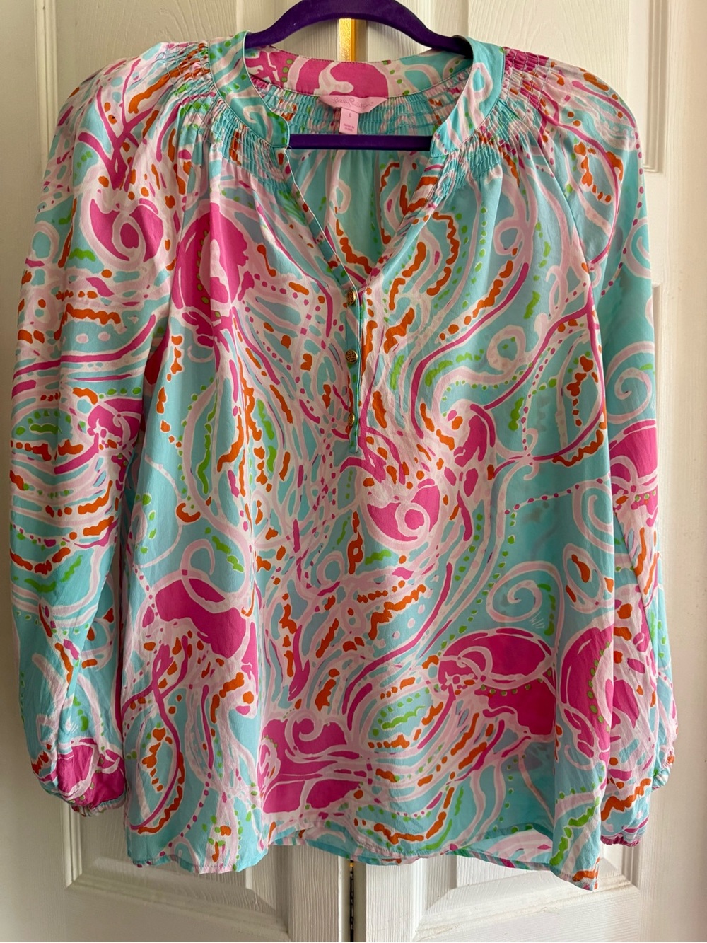 Lilly Pulitzer Elsa Top Jellies Be Jammin silk Small HTF - Picture 2 of 6